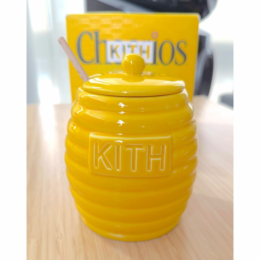 NEW Kith Treats for Cheerios Honey Pot Jar Beam Yellow Dipper Cereal Day Box